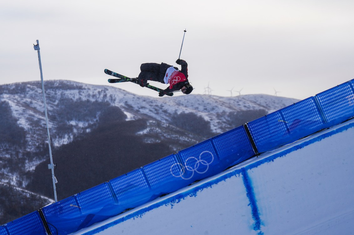 Cassie Sharpe does a trick in the air