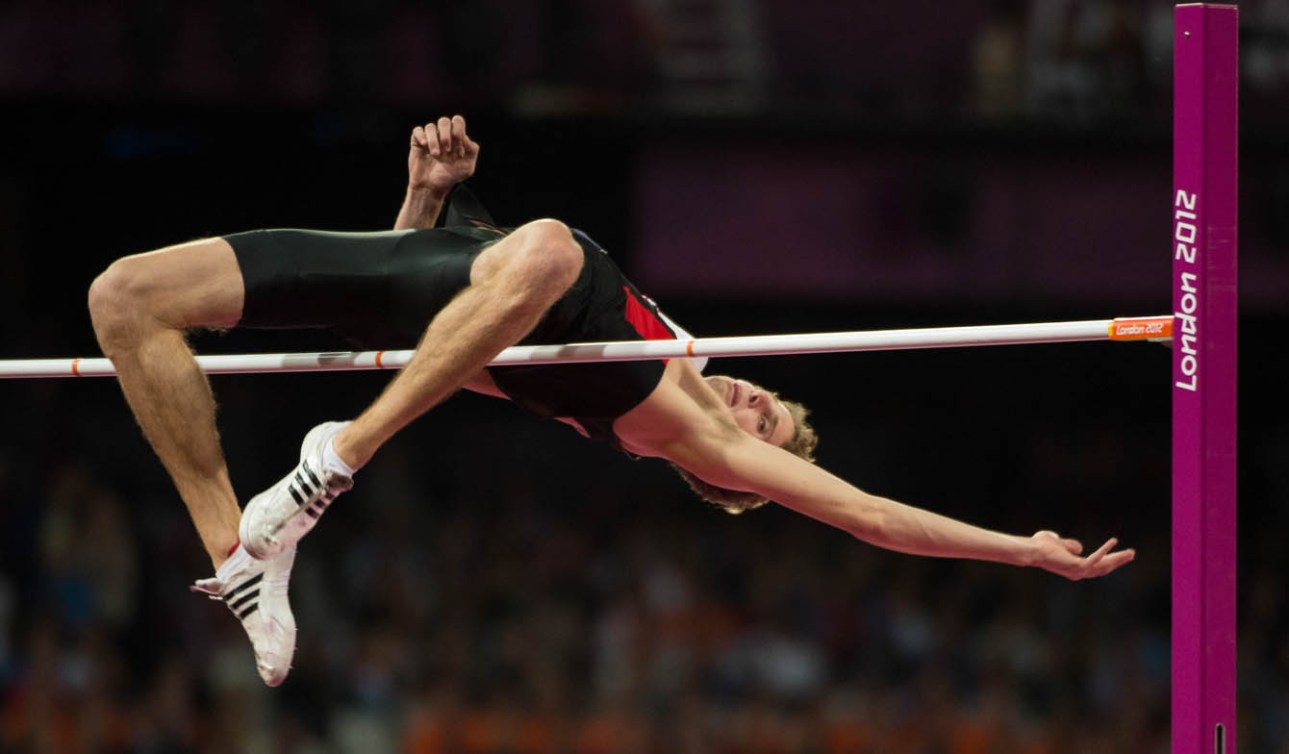 Derek Drouin mid high jump