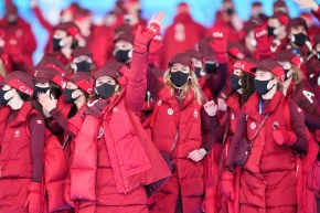 Team Canada walks in the Parade of Nations